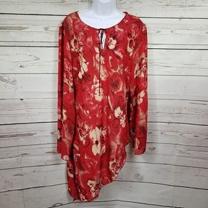 DRESS-U-II BY SHARON floral slant keyhole dress